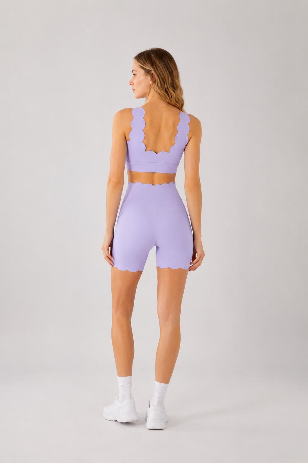 TYLA SCULPT SCALLOP SHORTS SET