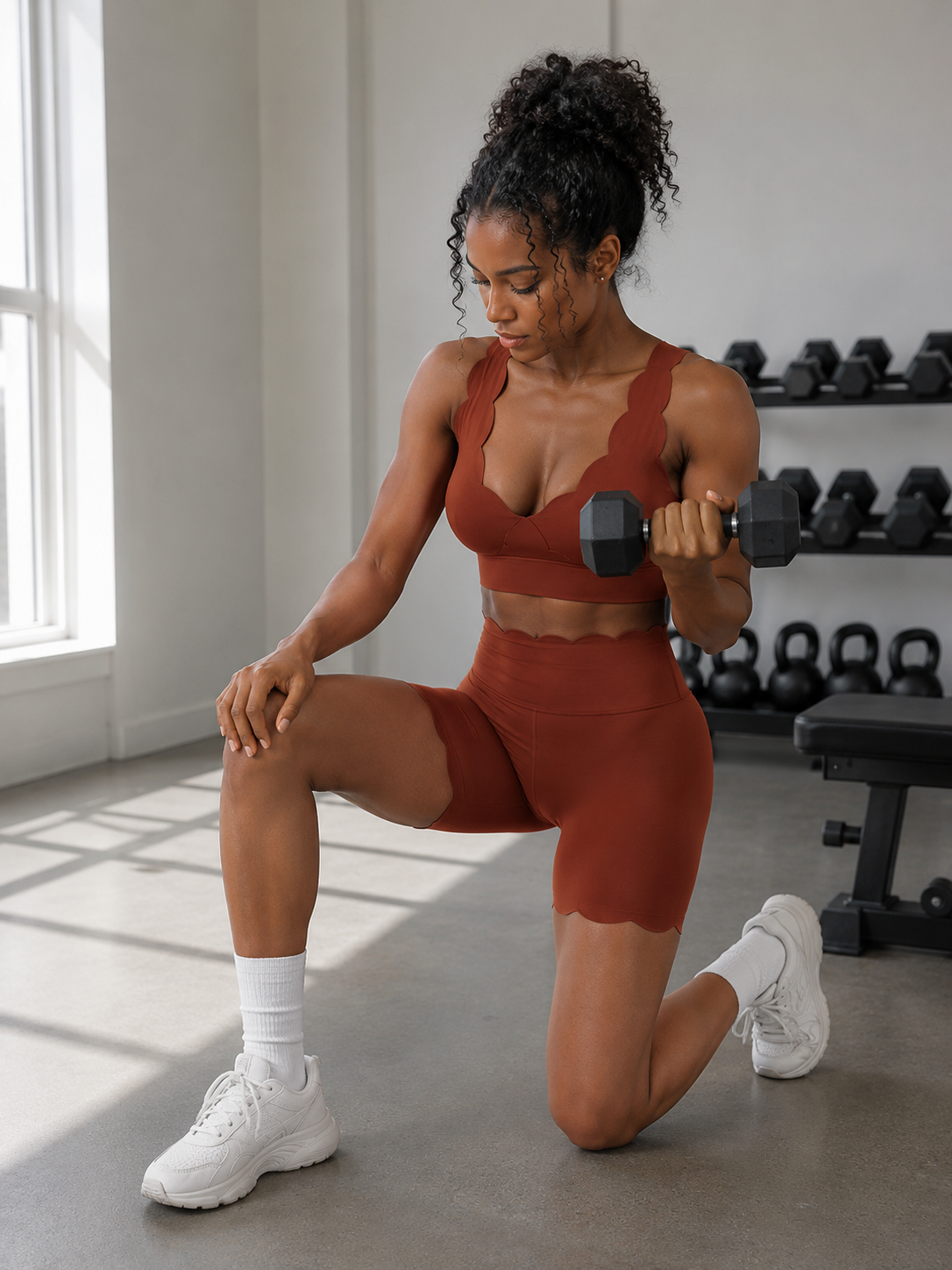 TYLA SCULPT SCALLOP SHORTS SET