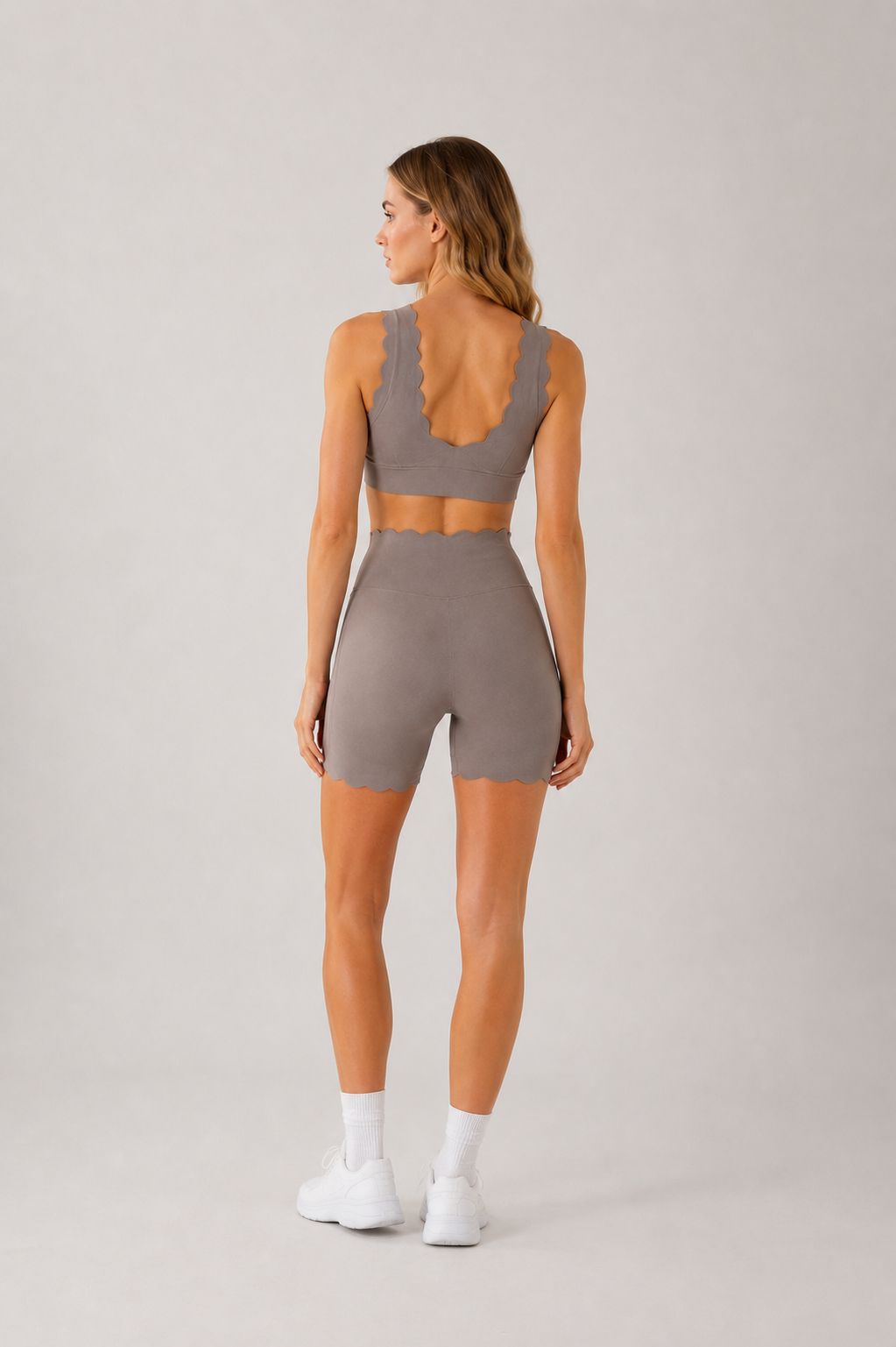 TYLA SCULPT SCALLOP SHORTS SET