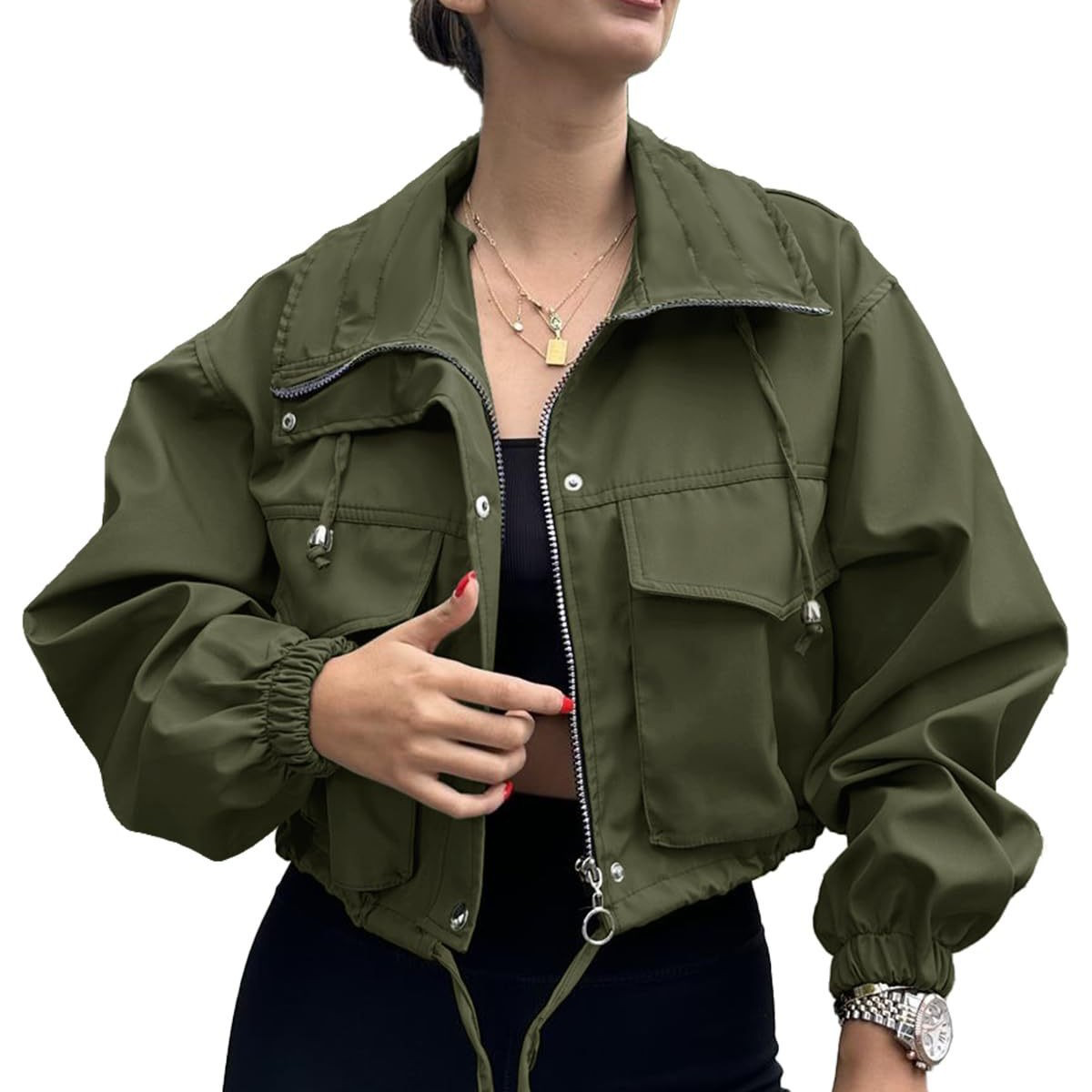 JULIA CROPPED UTILITY WINDBREAKER JACKET