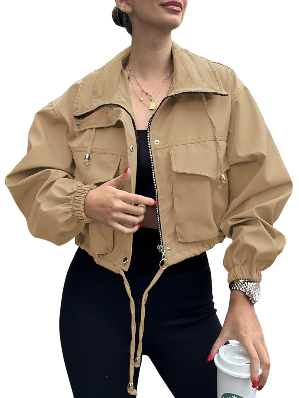 JULIA CROPPED UTILITY WINDBREAKER JACKET