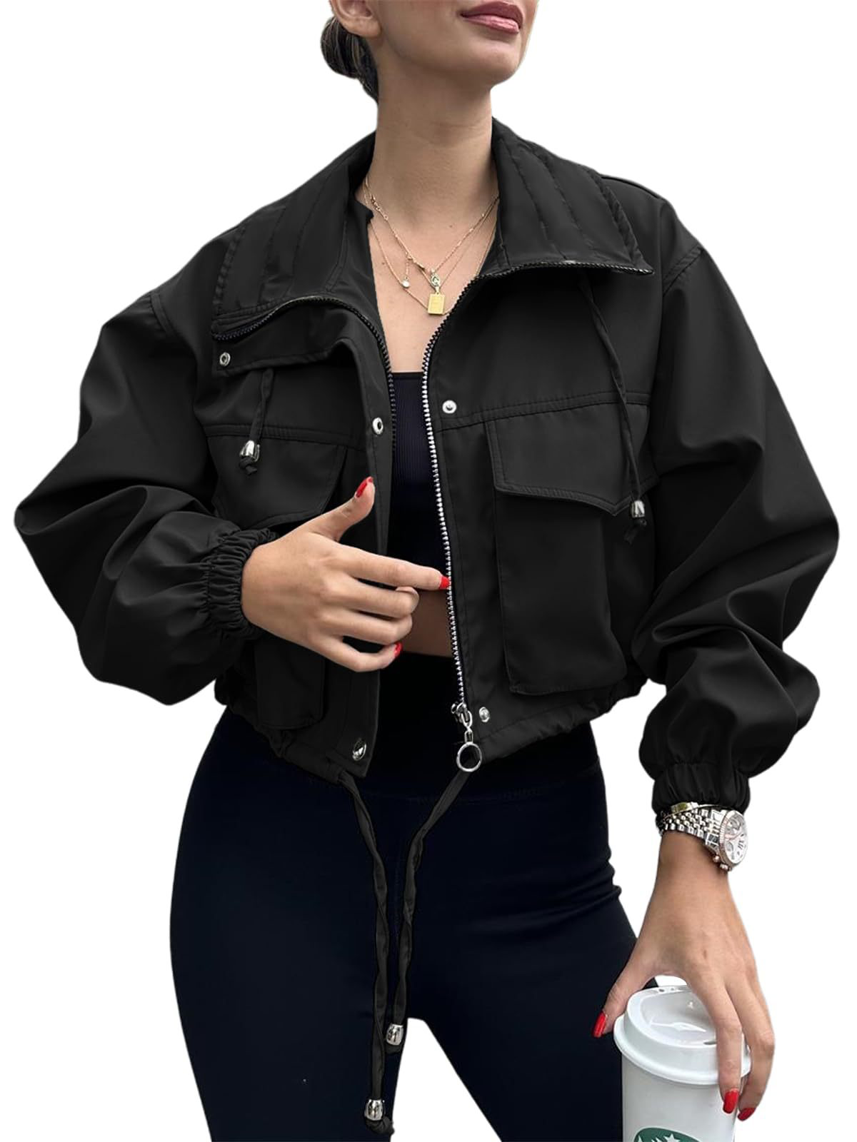 JULIA CROPPED UTILITY WINDBREAKER JACKET
