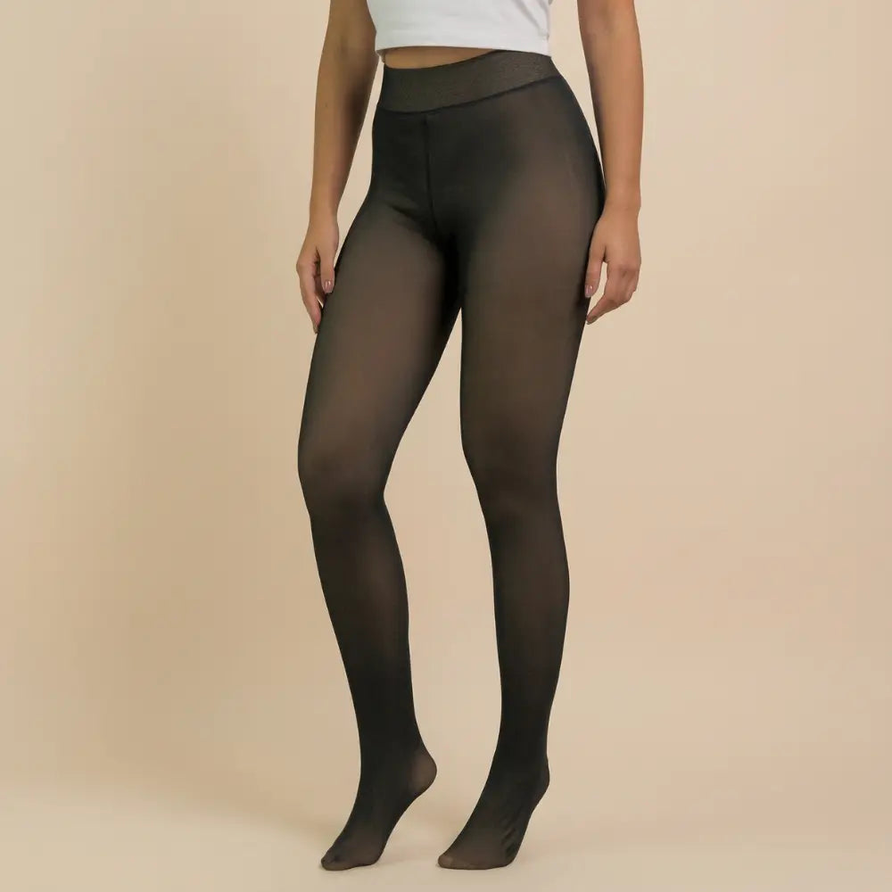 Transparent Effect Fleece Tights Lumea