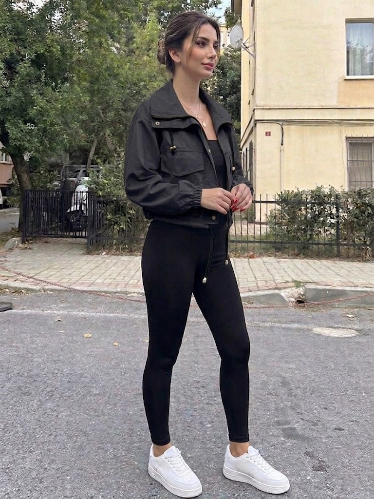 JULIA CROPPED UTILITY WINDBREAKER JACKET