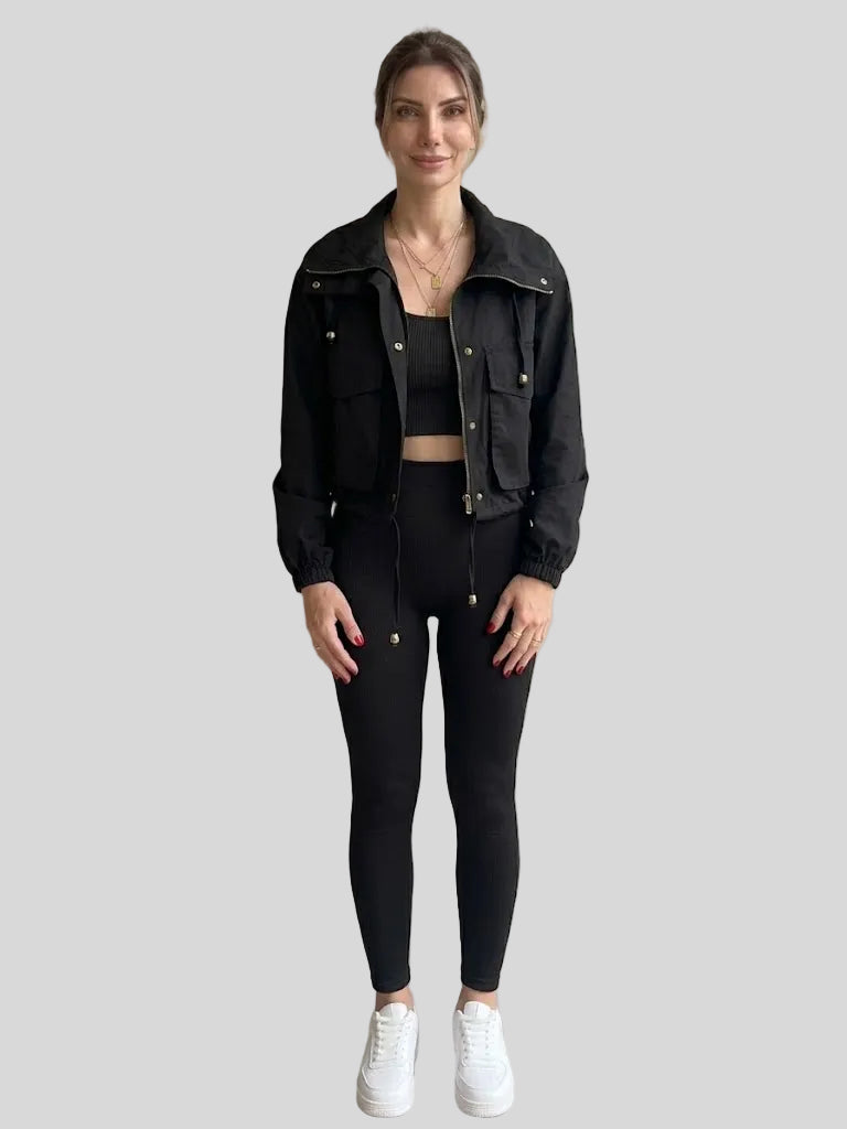 JULIA CROPPED UTILITY WINDBREAKER JACKET