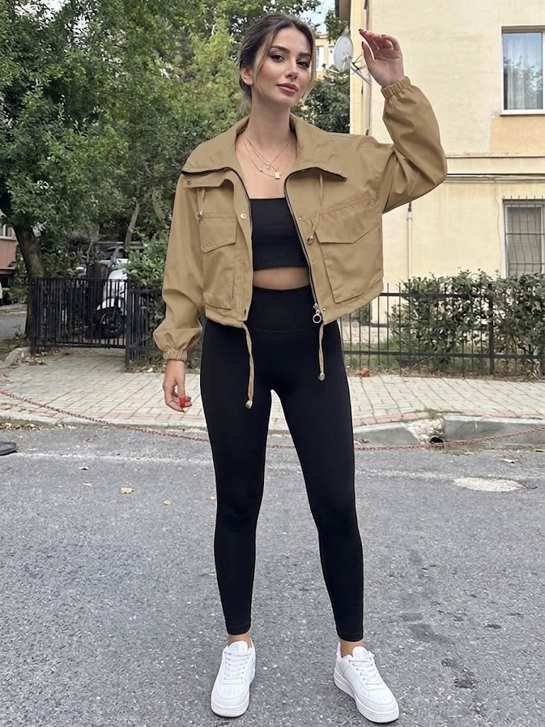 JULIA CROPPED UTILITY WINDBREAKER JACKET