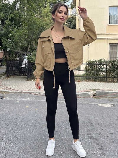 JULIA CROPPED UTILITY WINDBREAKER JACKET