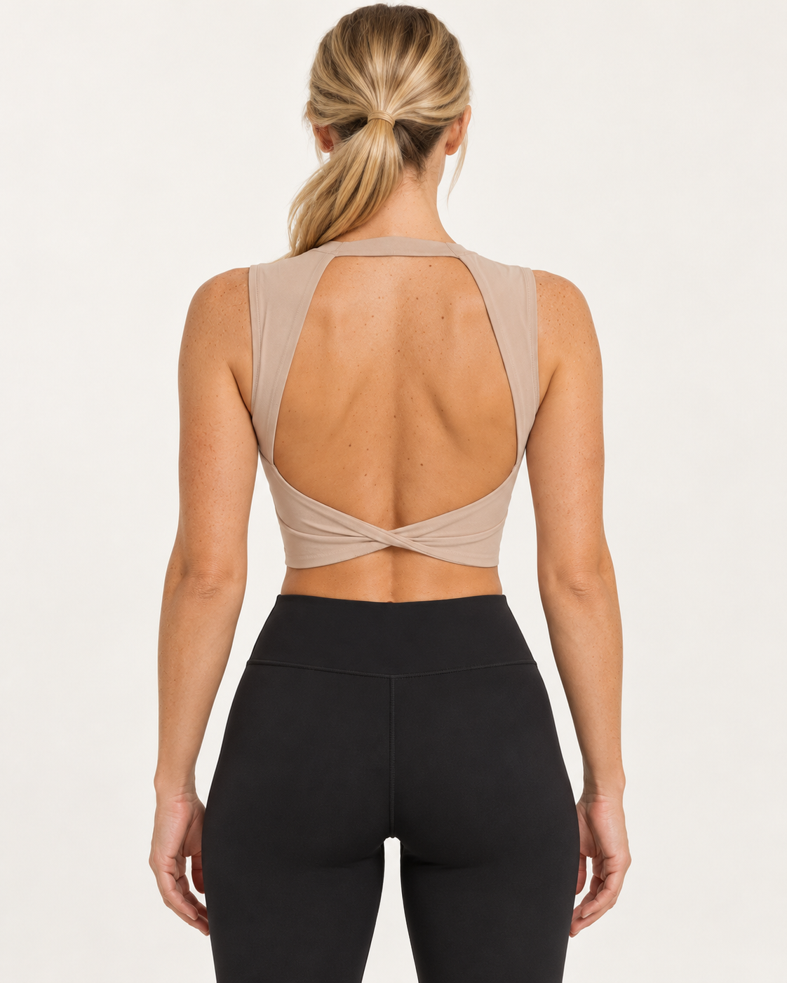 ALMA beige sports bra — back