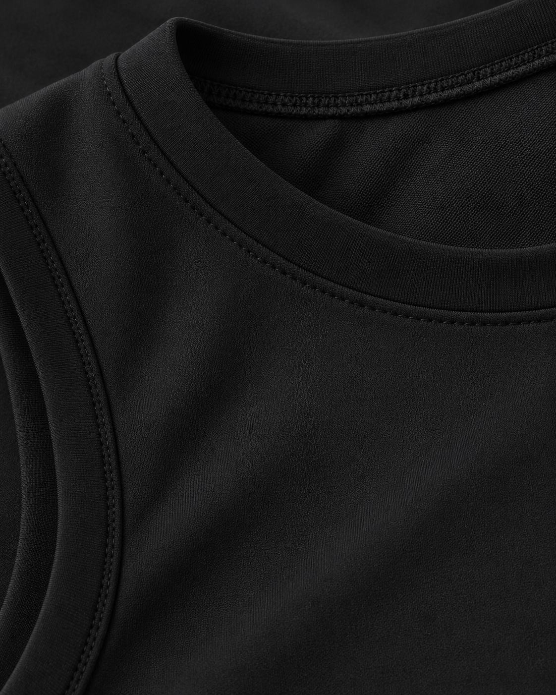 ALMA black sports bra — fabric detail