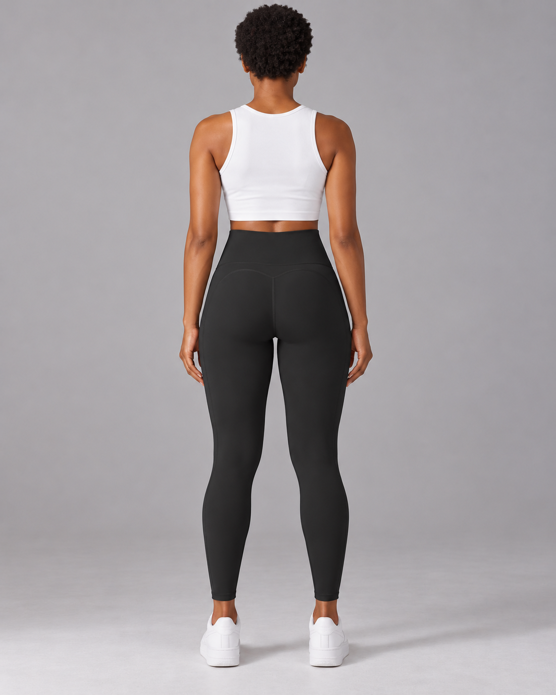 ALMA black high-waisted leggings — back