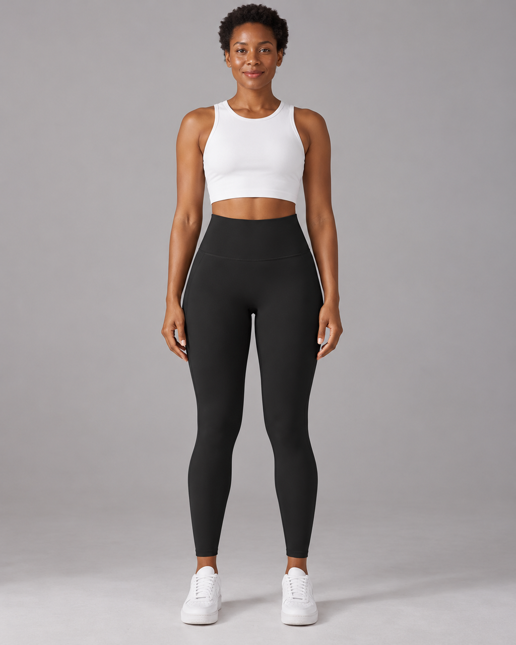 ALMA high-waisted leggings in black — front view