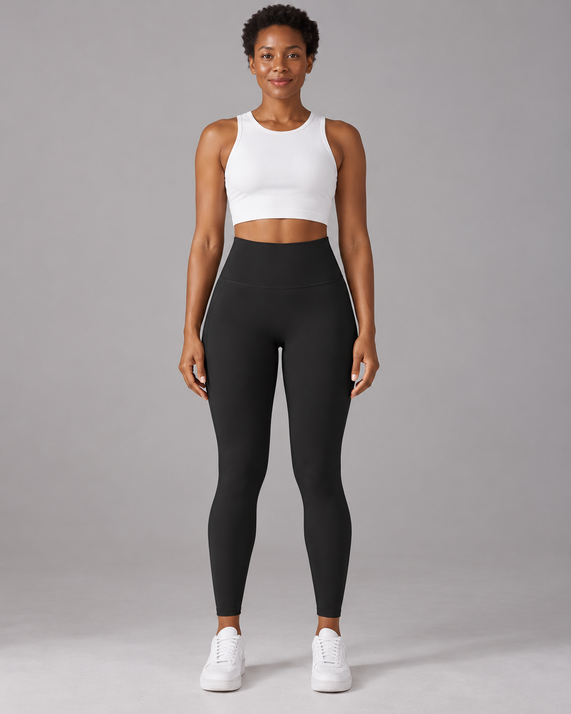 ALMA high-waisted leggings in black — front view