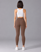ALMA cocoa color high-waisted leggings — back