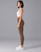 ALMA cocoa color high-waisted leggings — side