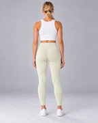 ALMA light ivory high-waisted leggings — back