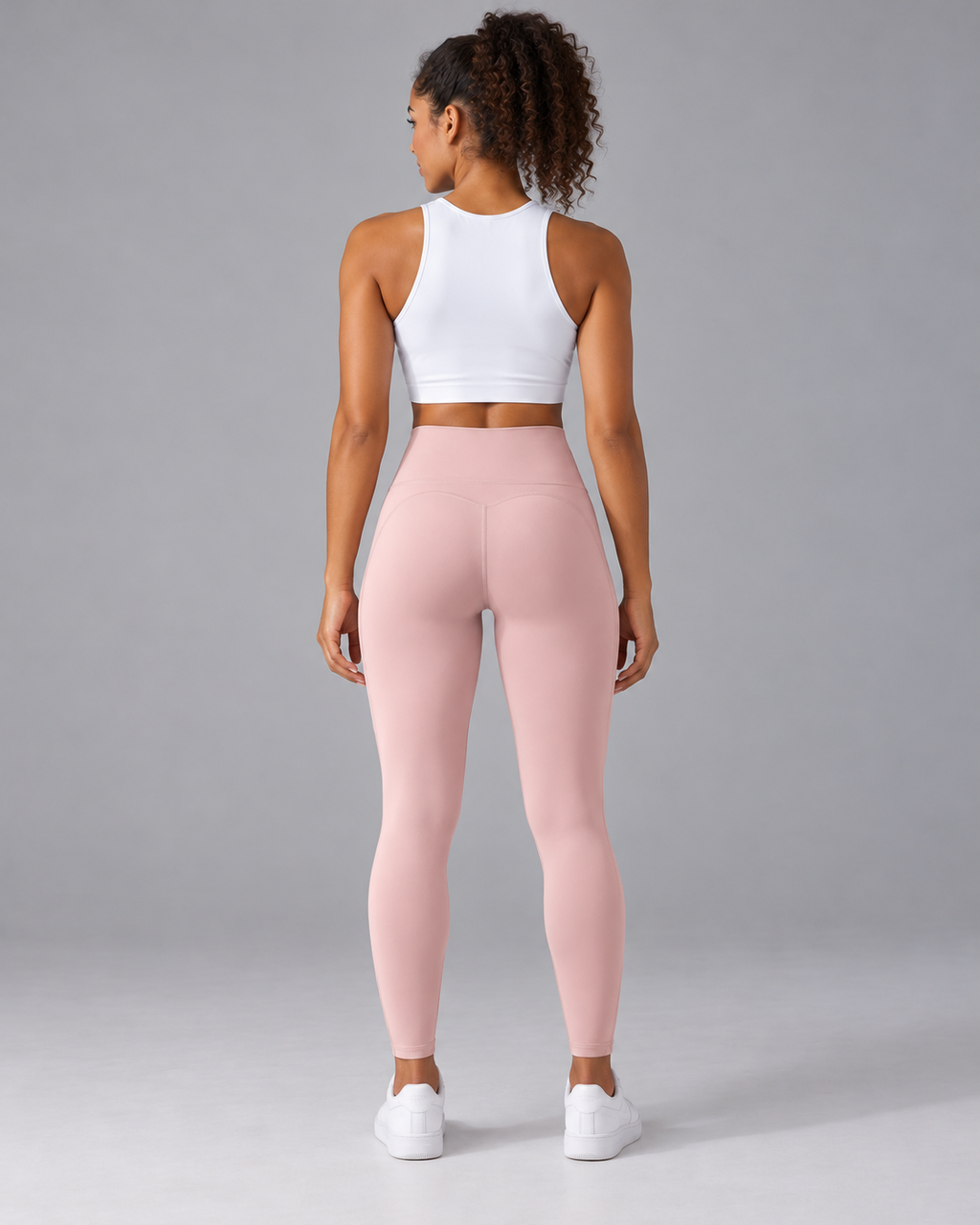 ALMA pink fog high-waisted leggings — back