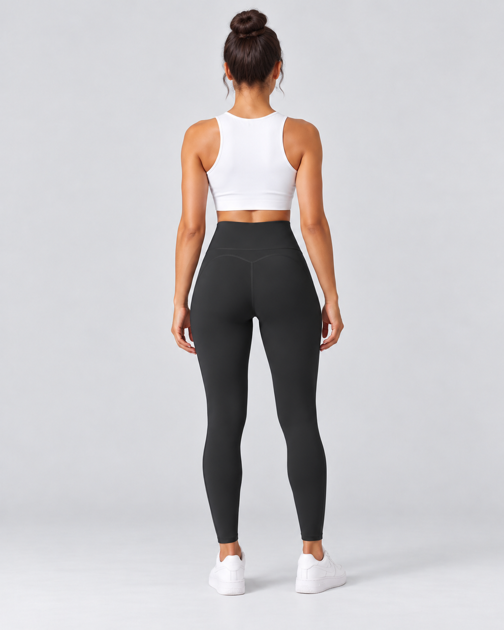 ALMA titanium gray high-waisted leggings — back