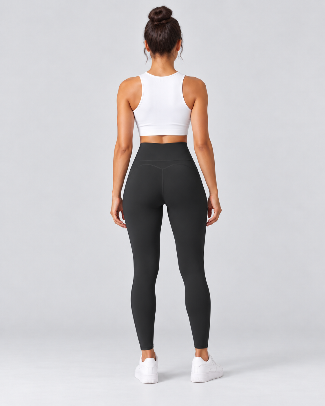 ALMA titanium gray high-waisted leggings — back