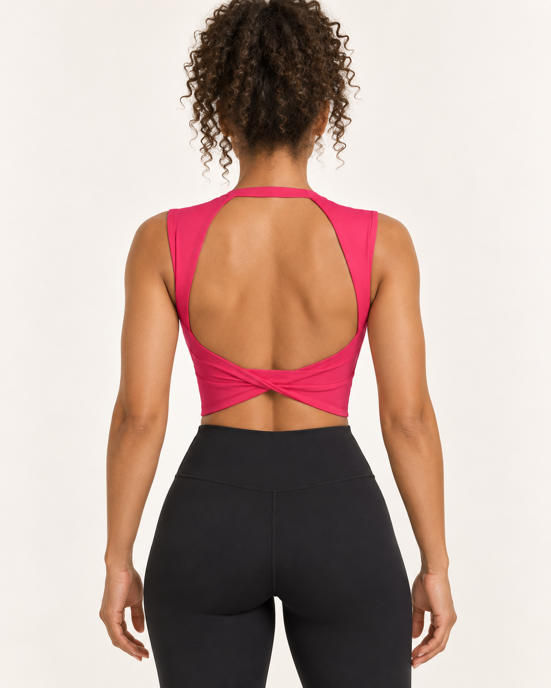 ALMA raspberry sports bra — back