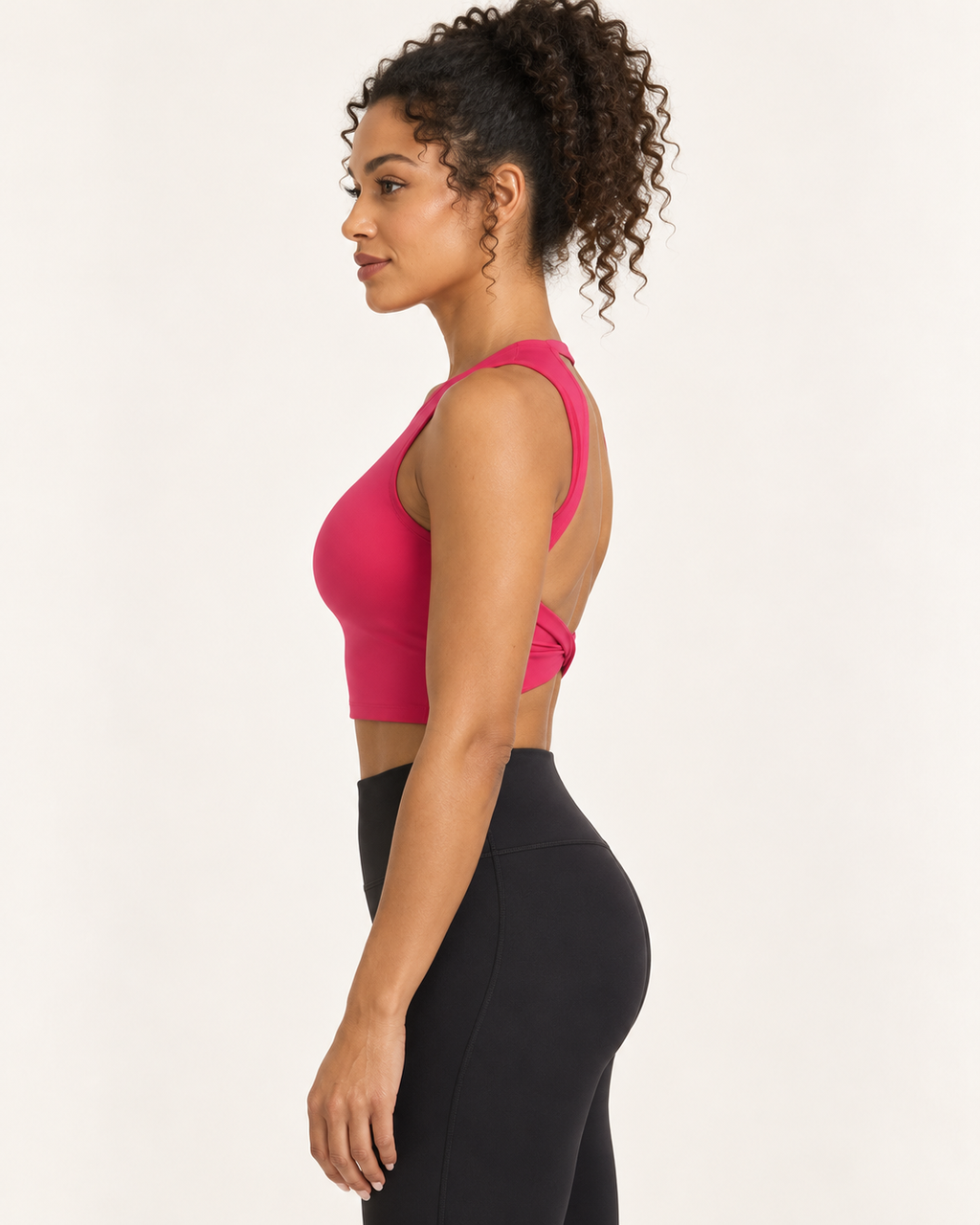ALMA raspberry sports bra — side