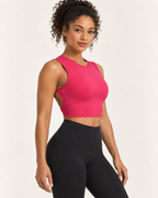 ALMA raspberry sports bra — three quarter
