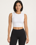 ALMA Sculptflex medium support sports bra in white — front view