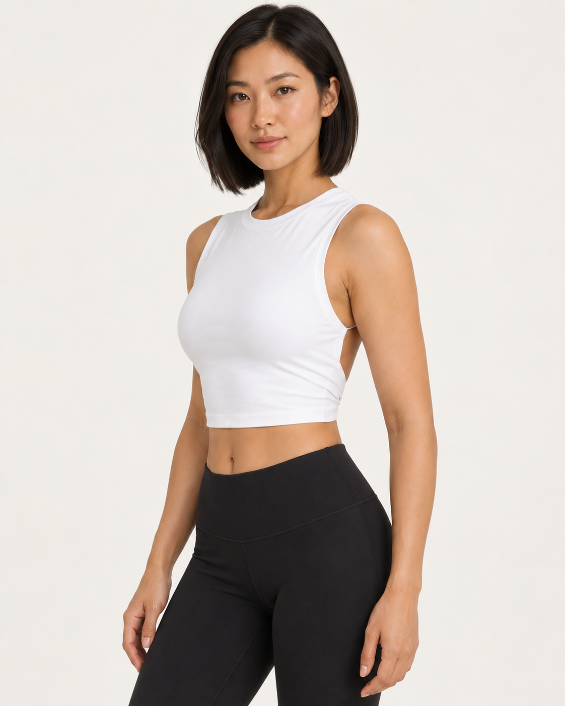 ALMA Sculptflex medium support sports bra — white three quarter
