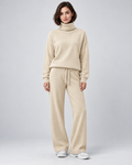 AMARA turtleneck sweater and drawstring pants set - apricot - front view