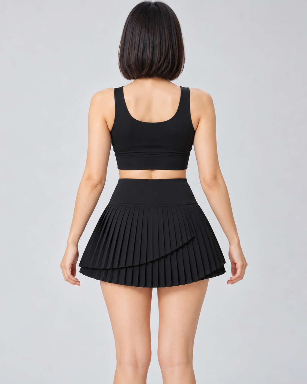 ARIA black pleated skort — back
