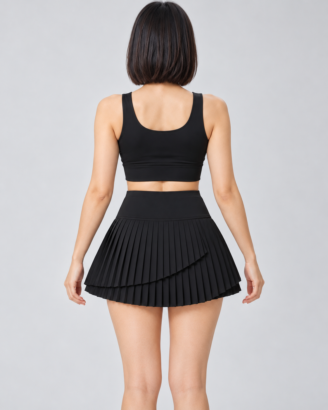 ARIA black pleated skort — back
