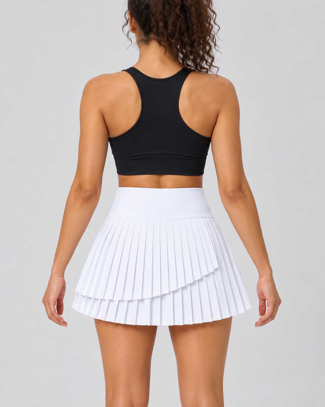 ARIA white pleated skort — back