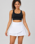 ARIA white pleated skort — front view