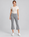 AWA Lea W gray capri flare pants - front view