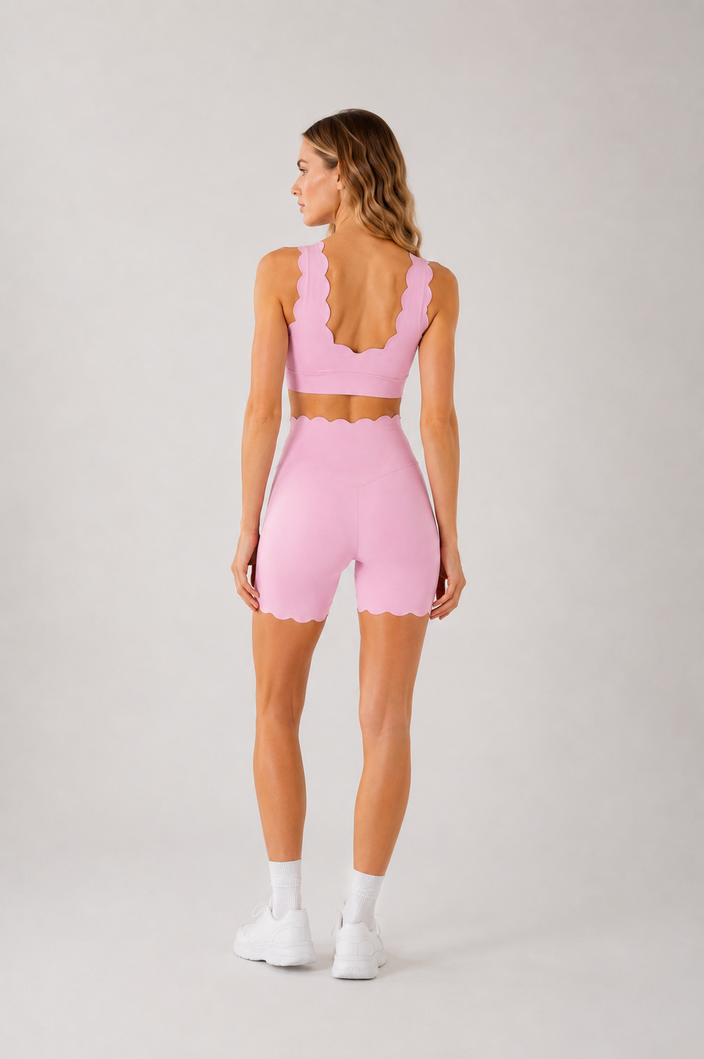 TYLA SCULPT SCALLOP SHORTS SET