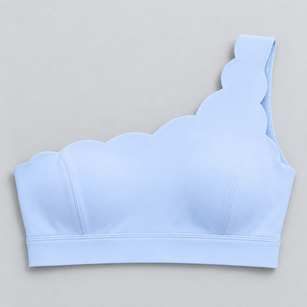EMY BABY BLUE one-shoulder sports bra - fabric-detail view