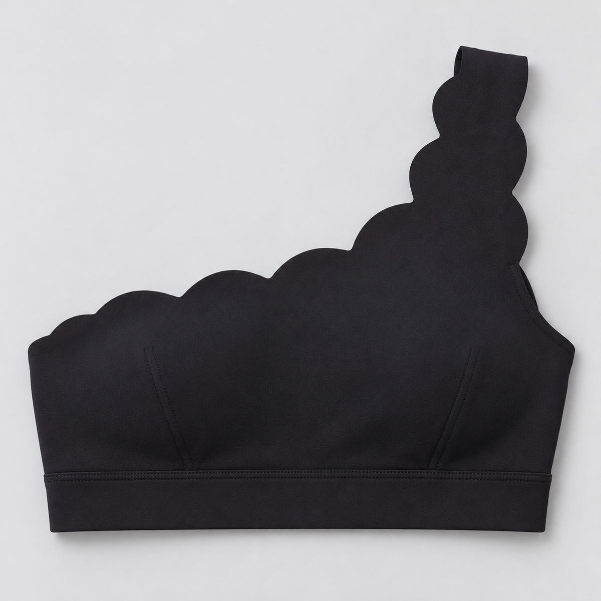 EMY BLACK one-shoulder sports bra - fabric-detail view
