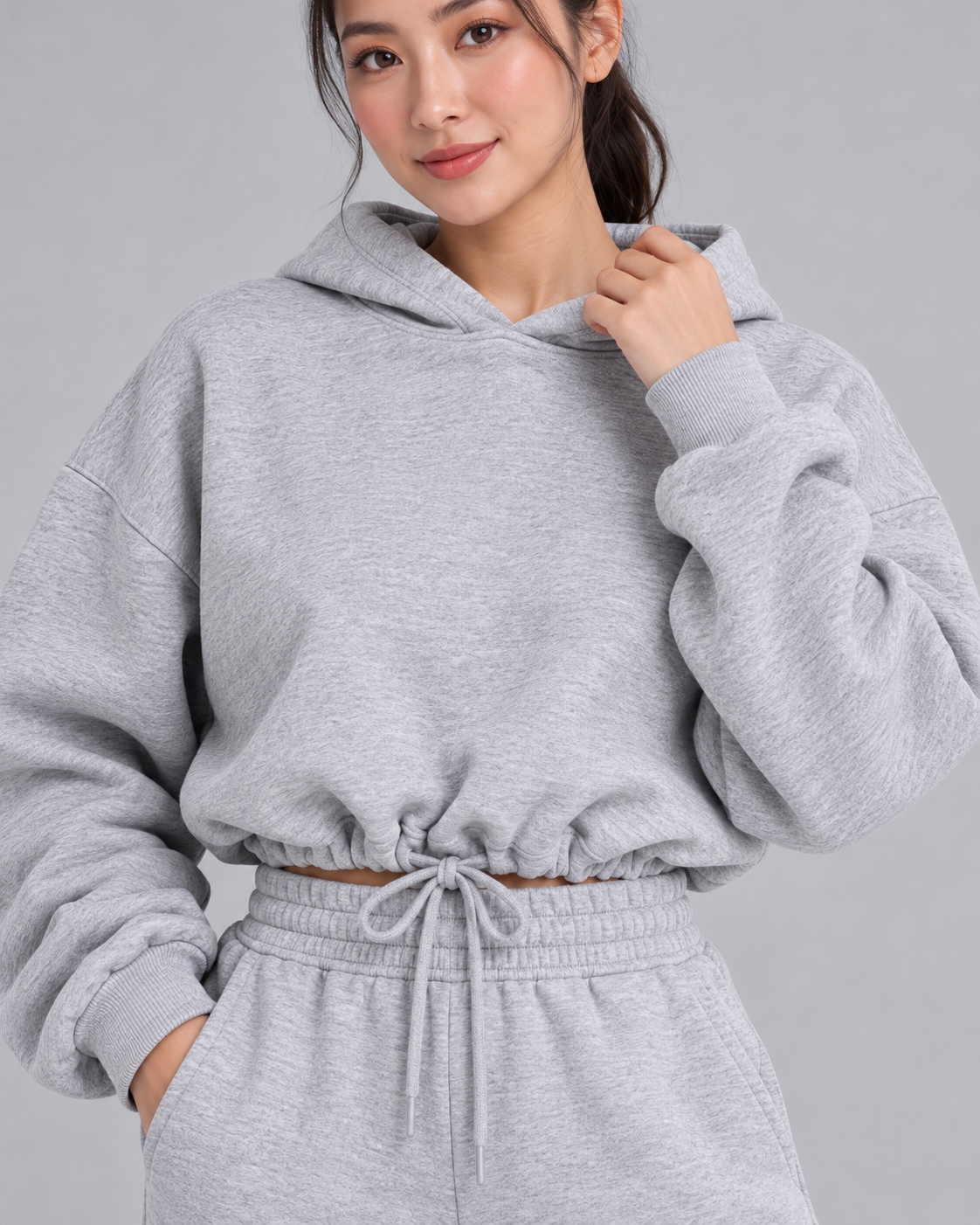 INAYA light gray - fabric detail