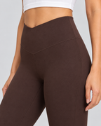LINE FLEX coffee sculpt leggings — fabric-detail