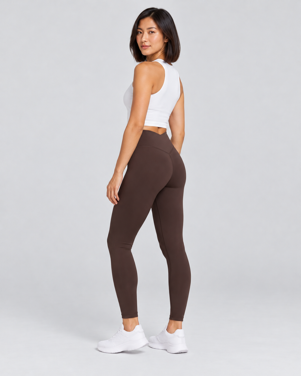 LINE FLEX coffee sculpt leggings — three-quarter