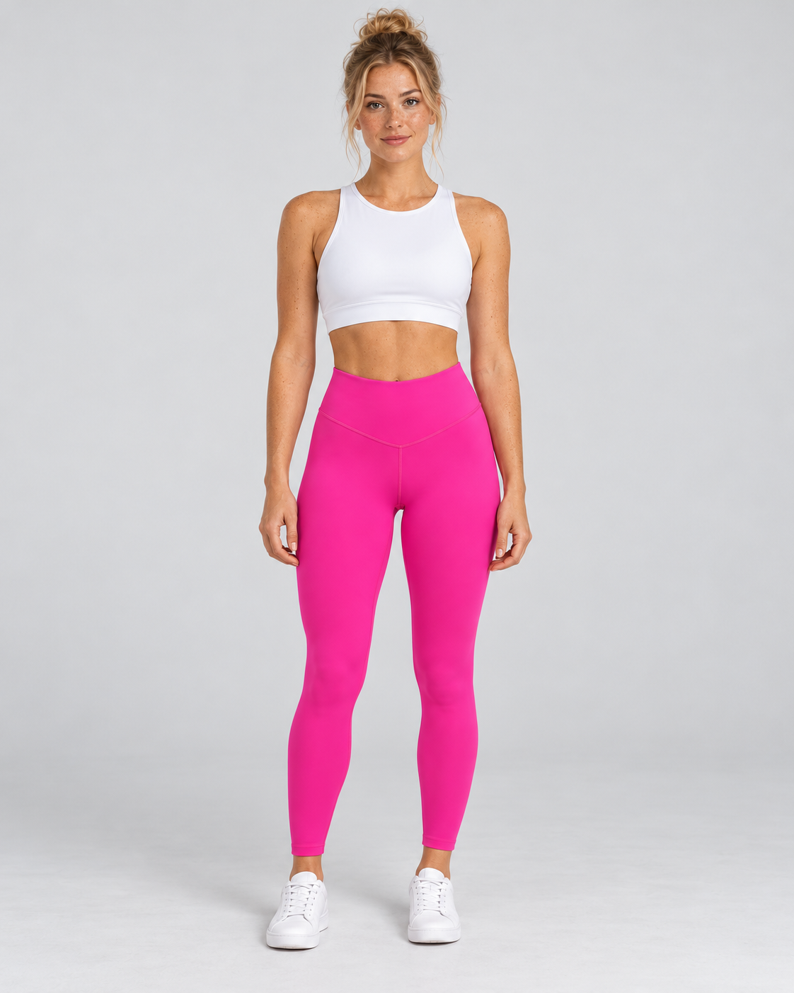 LINE FLEX sculpt leggings in fushia pink — front view