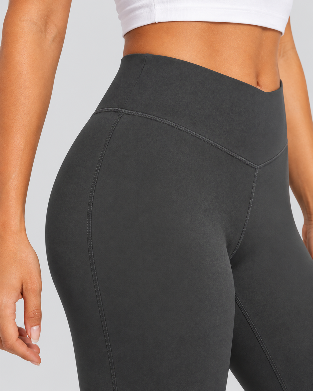 LINE FLEX gray sculpt leggings — fabric-detail
