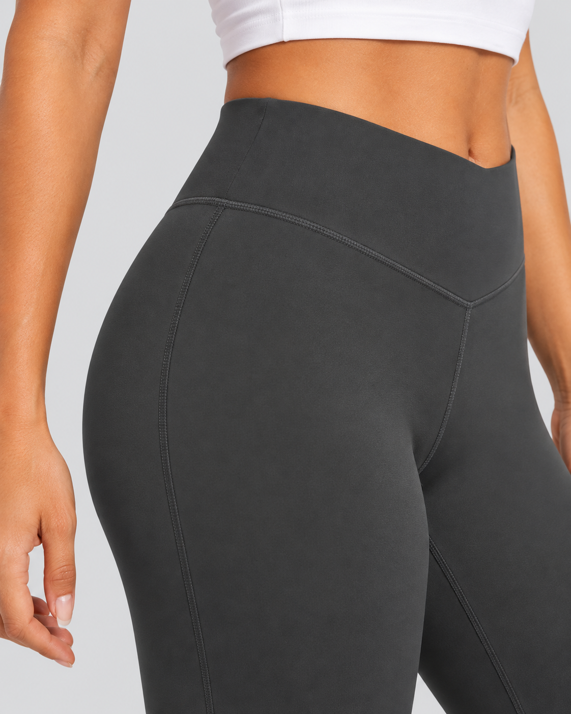 LINE FLEX gray sculpt leggings — fabric-detail