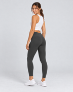 LINE FLEX gray sculpt leggings — three-quarter