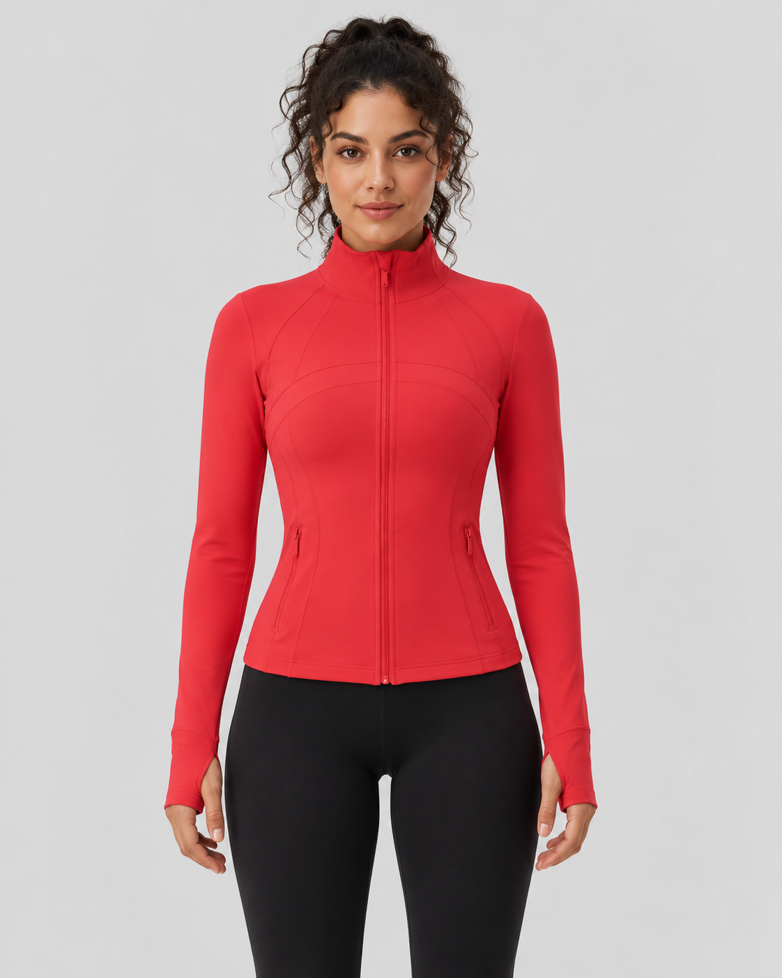 LOU red performance jacket — front view