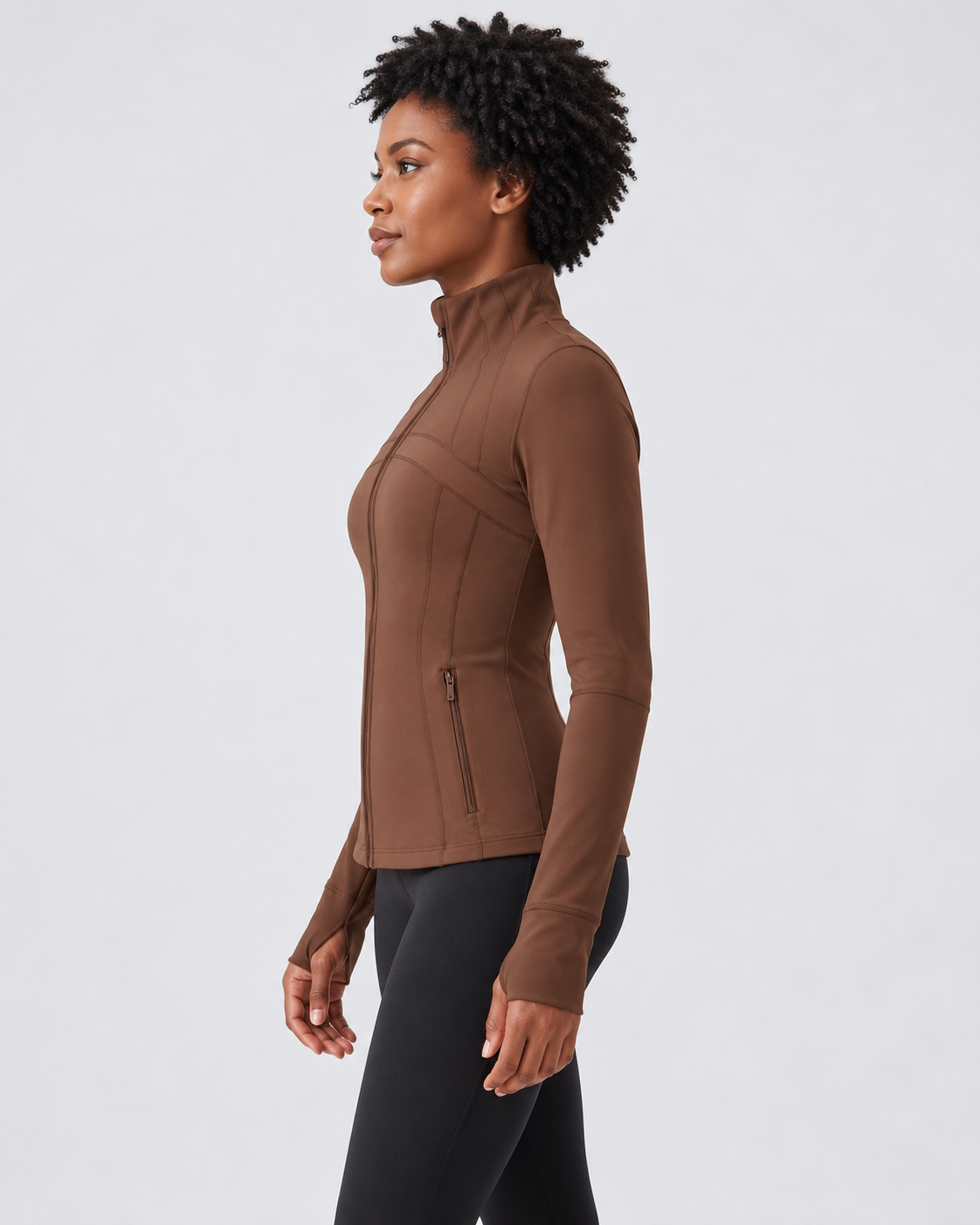 LOU Cloudfit Performance Jacket – cocoa-color – side