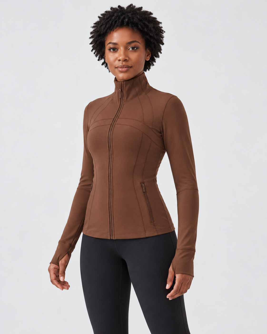 LOU Cloudfit Performance Jacket – cocoa-color – three-quarter