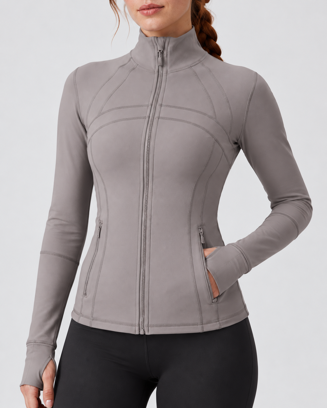 LOU Cloudfit Performance Jacket – haiyueyan-gray – fabric-detail