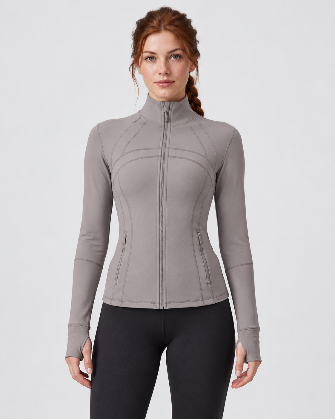 LOU haiyueyan gray performance jacket — front view