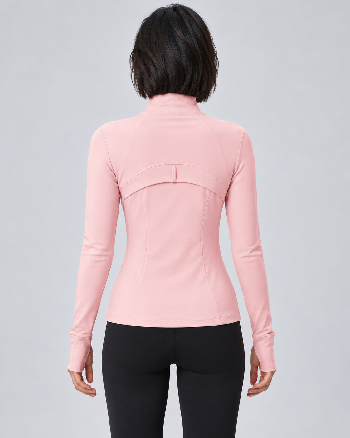 LOU strawberry powder pink performance jacket — back view