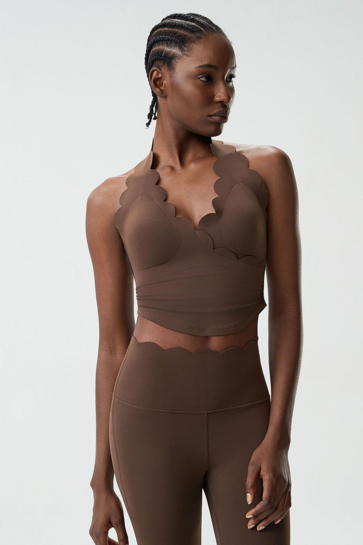 LUNA COFFEE halter sports bra - supplier three-quarter view